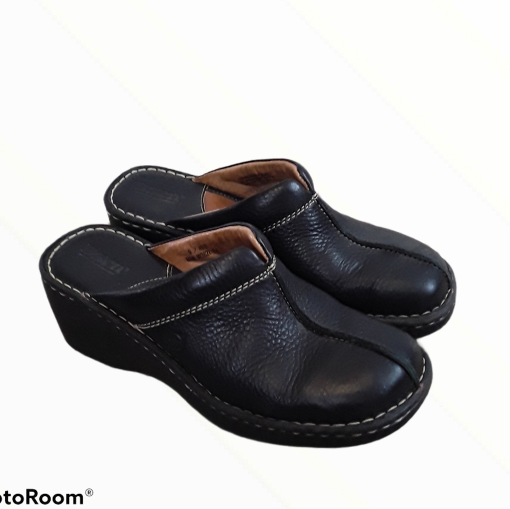 Born Black Leather Mules